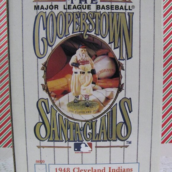 Cooperstown Santa Claus 1948 Cleveland Indians 6.5" Figurine Vtg 1994 With Box - Picture 7 of 8